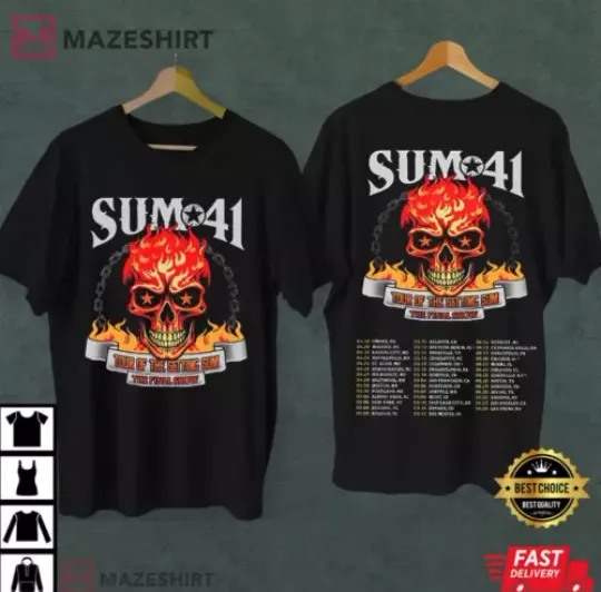 Discover Sum 41 Tour of the Setting Sum 2024-2025 Tour Merch T-Shirt