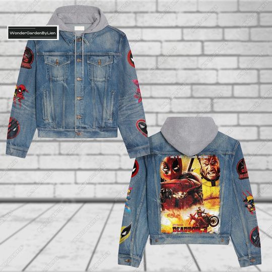 Deadpool Wolverine Denim Jacket, Costume Superhero Cosplay Hoodie, Ryan Reynolds Jacket, Marvel Bestie Couple Shirt, Men Leather Jacket