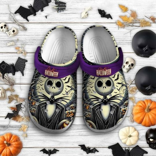 Halloween Jack Skellington Clogs, The Nightmare Before Christmas, Spooky Season Movie, Trick Or Treat Sneakers, Horror Character Slippe