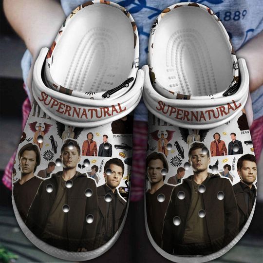 Halloween Supernatural Clogs, Supernatural Movie Sneakers, Dean Winchester Sneakers, Actor Homage Gift, Friends Supernatural Sandals