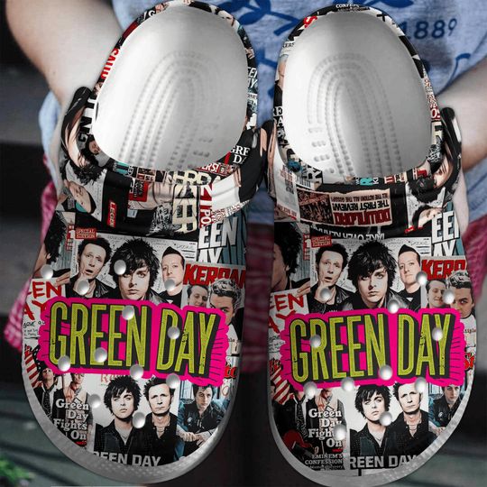 Green Day Band Clogs, Rock Band GreenDay Sneakers, The Saviors 2024 Tour, Punk Rock Song Sandals, GreenDay Fight On Gift, Music Band