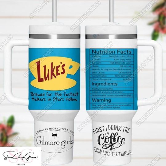 Gilmore Girls Tumbler 40oZ, Connecticut Gilmore Girls Stainless Tumbler, Stars Hollow Coffee Tumbler, Lukes Coffee Tumbler With Straw