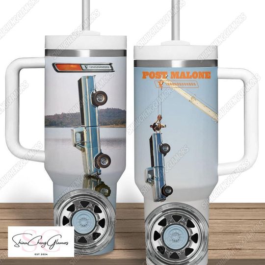 Po.st Ma.lone 40oz Tumbler, Custom Tumbler With Handle, Posty Rapper Stainless Tumbler, Country Music Gift, Wallen Western Concert