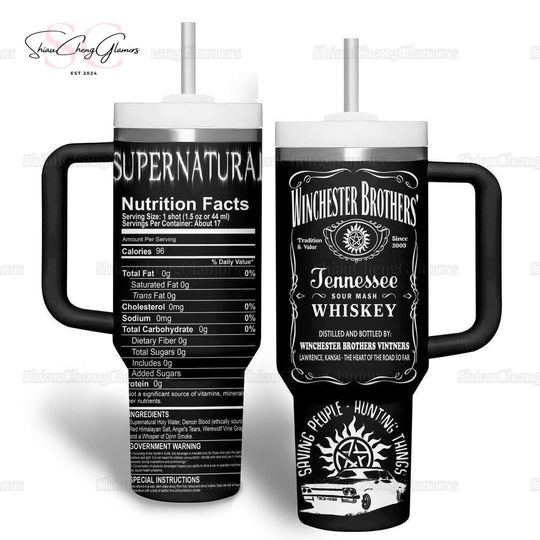 Halloween Supernatural 40Oz Tumbler, Winchester Brother Stainless Tumbler, Sam Winchester Tumbler With Straw, Dean Winchester Gift