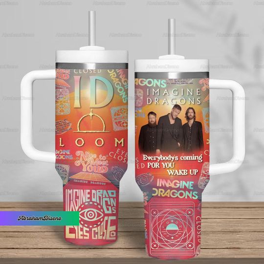 Imagine Dragons 40oz Tumbler, Loom Tour 2024 Tumbler Cup, Imagine Dragons Band Gift, Imagine Dragons 2024 Concert Tumbler