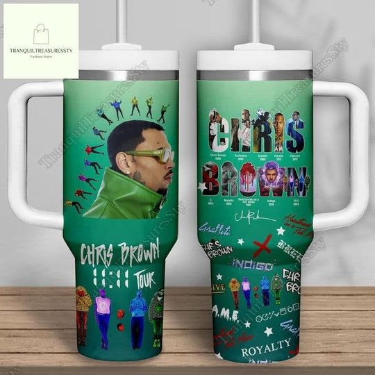 Chris Brown Tumbler 40Oz, Chris Brown Tour Tumbler, Chris Brown Concert Tumbler, 11 11 Tour 2024 Tumbler Cup, Chris Brown Merch Tumbler