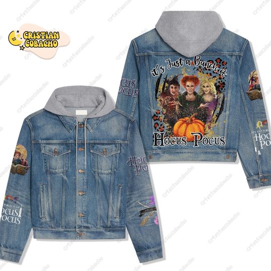 Halloween Hocus Pocus Jacket, Sanderson Sisters Jean Jacket, Witch Hoodie Jean Jacket, Disney Villain Shirt, Horror Movie