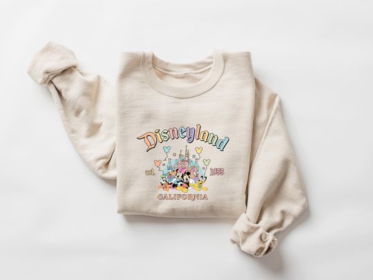 Discover Retro Disneyland California Sweatshirt, Disneyland Est 1955