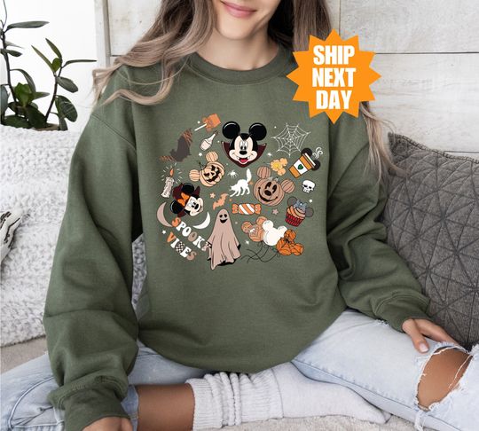 Discover Disney Spooky Vibes Sweatshirt, Disney Halloween Sweatshirt
