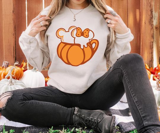 Discover Mickey Minnie Pumpkin Sweatshirt, Thanksgiving Disney Sweatshirt, Fall Vacation Sweatshirt