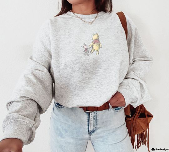 Discover Winnie The Pooh Sweatshirt, Vintage Winnie The Pooh and Piglet Oversized Crewneck