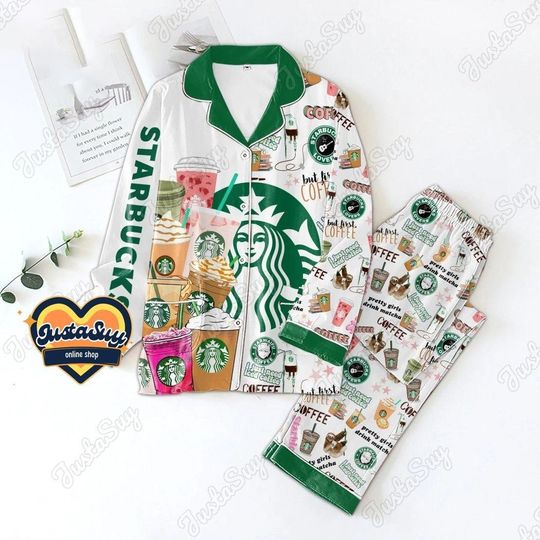 Discover Starbucks Pajamas Set, Starbucks Shirt, Starbucks Pajamas, Starbucks Coffee Shirt, Coffee Lover Shirt, Starbucks Lover Shirt