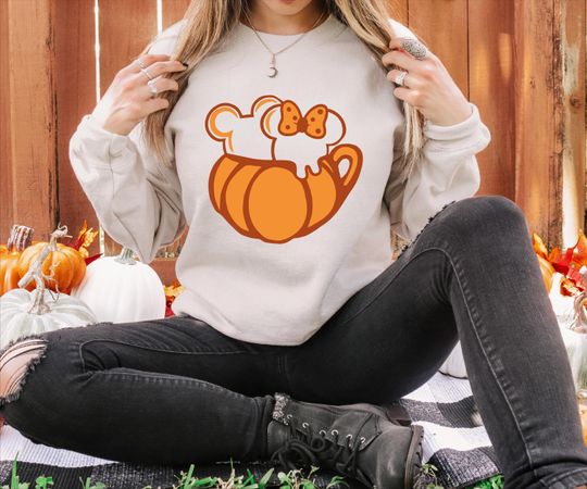 Discover Mickey Minnie Pumpkin Sweatshirt, Thanksgiving Disney Sweatshirt, Fall Women's Sweatshirt