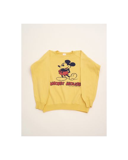 Discover Vintage 80s Disney Mickey Mouse yellow crewneck sweatshirt Woman S