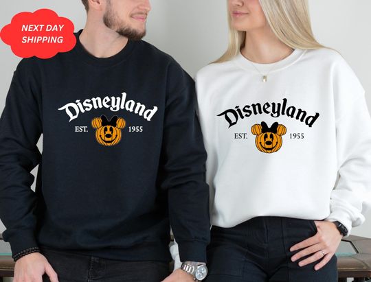 Discover Retro Disneyland Est 1955 Mickey Mouse Halloween Sweatshirt, Disney Halloween Shirt