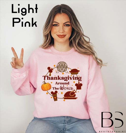 Discover Thanksgiving Around The World Sweatshirt, Thanksgiving Disney Sweatshirt