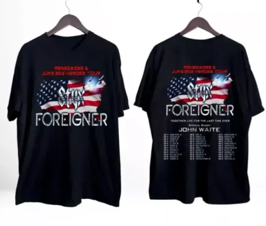 Discover Foreigner and Styxs Tour 2024 T-shirt For Men Women