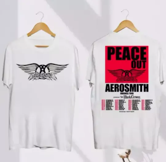 Discover Aerosmith Peace Out Farewell Tour 2024 2025 White T-shirt