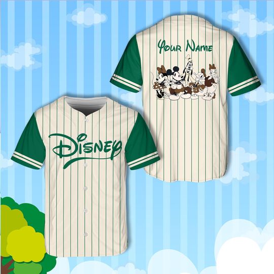 Custom Name Mickey And Friends Baseball Jersey, Personalized Ddisney Family Vacation Shirt