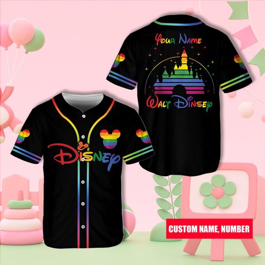 Custom Name Disneyy Pride Month Baseball Jersey, Ddisneyland Baseball Jersey