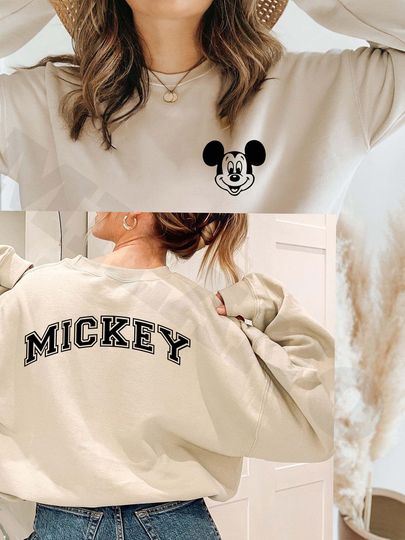 Discover Vintage Mickey Sweater,Back and Front design, Disney Crewneck Sweatshirt