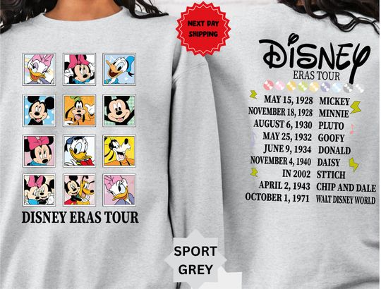 Discover Disneyland Eras Tour Mickey Mouse Sweatshirt, Mickey And Friends Sweatshirt