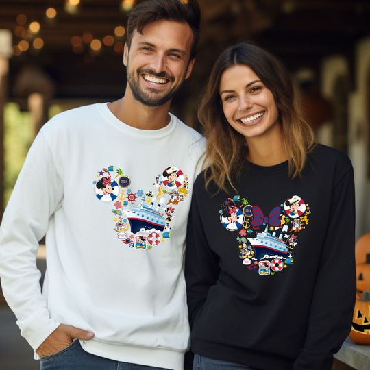 Discover 2024 Disney Cruise Sweatshirt, Mickey & Minnie Matching Family Disney Cruise Sweatshirt