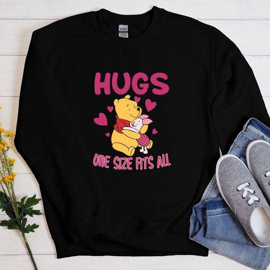 Hugs One Size Fits All Tee Shirt, Disney Winnie The Pooh Sweatshirt