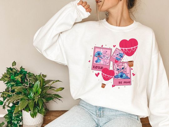 Discover Stitch Valentine's Day Sweatshirt, Disney Valentine's Day Sweatshirt