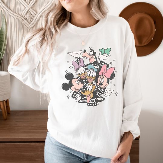Discover Mickey Mouse Halloween Skeleton Sweater, Disney Halloween Sweatshirt