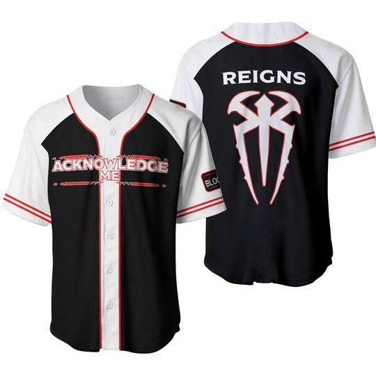 Men's Black Roman Reigns Baseball Jersey: Stylish and Comfortable with Bold Design, Perfect for Fans of Roman Reign and Wrestling Enthusiast