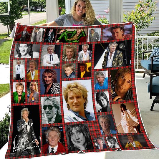 Rod Stewart Celebrity Montage Fleece Blanket