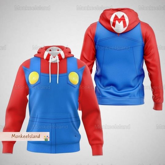 Discover Halloween Mario Costume Hoodie, Super Mario Cosplay Hoodie, Super Mario Bros Halloween Cosplay, Super Mario Gaming Cosplay, Halloween Gift