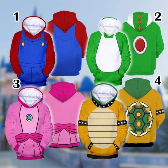 Discover Video Game And Friends 3D Full Over Print Shirt, Mushroom Land Costume Cosplay Shirt, Halloween Costume Sweater Hoodie