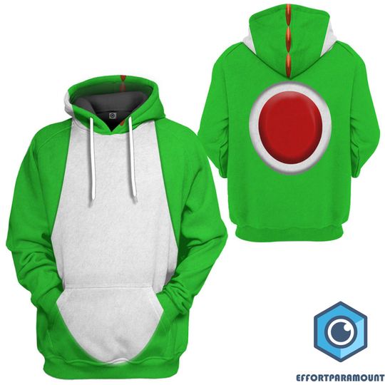 Super Mario Yoshi Full Over Print Hoodie, Bowser Mario Bros Halloween Shirt, Mario Yoshi Shirt, Video Games Halloween Cosplay