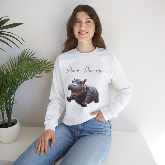 Discover Unisex Heavy Blend Crewneck Sweatshirt   - Moo Deng