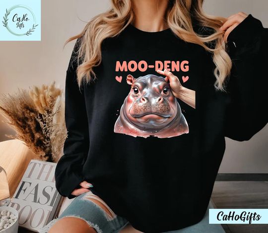 Discover Moo Deng Bouncy Pig in Thai Picture The Cute Baby Hippo Shirt, Baby Hippo Khao Kheow Open Zoo Shirt, Baby Hippo Shirt, Sweatshirt