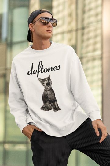 Unisex Crewneck Deftone Sweatshirt, Around the fur cat Sweatshirt, Jinx Cat, Y2K 8ball band tee, Deftone concerst shirt, detones cat shirt