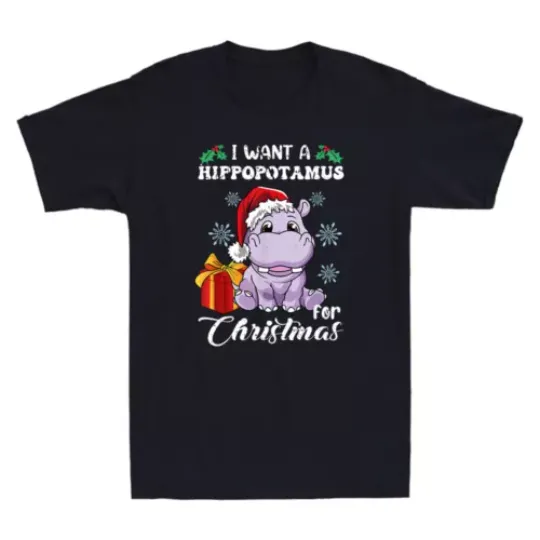 Discover I Want A Hippopotamus For Christmas Hippo Xmas Pajamas Gift Retro Men's T-Shirt