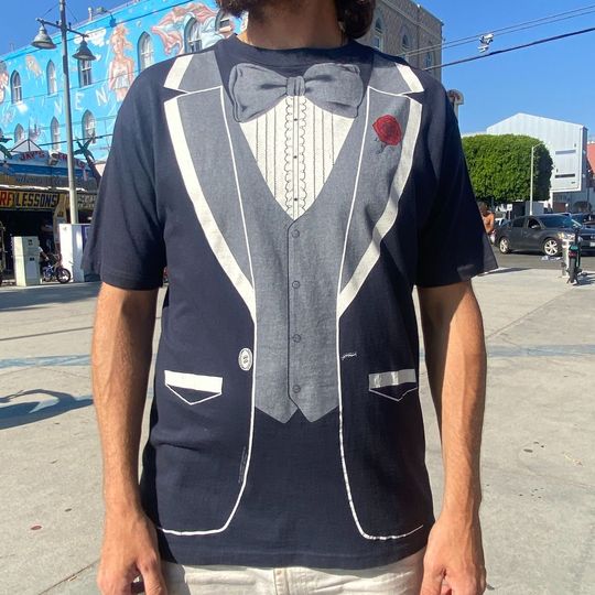 Tshirt Classic Tuxedo Print Shirt single Stitch