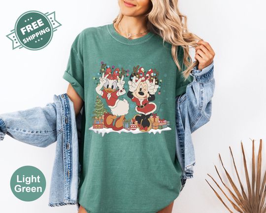 Discover Minnie Daisy Christmas Shirt, Vintage Christmas Shirt, Minnie Daisy Xmas Shirt, Retro Disney Christmas Shirt, Comfort Colors Christmas Shirt