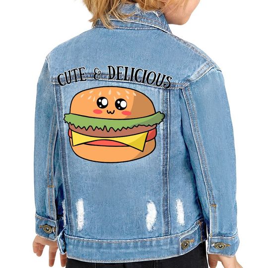 Discover Cute and Delicious Toddler Denim Jacket - Cute Jean Jacket - Art Print Denim Jacket for Women