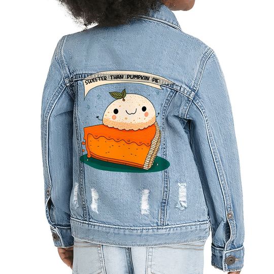 Discover Pumpkin Pie Toddler Denim Jacket - Kawaii Jean Jacket - Themed Denim Jacket for Women
