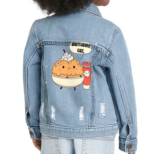 Discover Birthday Girl Toddler Denim Jacket - Dessert Jean Jacket - Cute Print Denim Jacket for Women