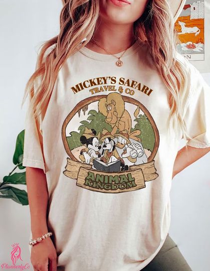 Discover Vintage Disney Animal Kingdom Comfort Colors Shirt, Disney Safari Trip Shirt, Traveler Disneyland Shirt, Disneyworld Mickey And Friend Shirt