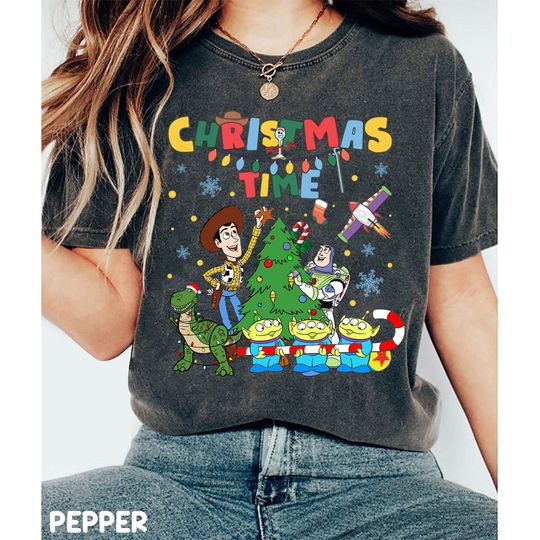 Discover Christmas Time Toy Story Comfort Colors Shirt, Disney Christmas Family Trip Shirt, Christmas Group Shirt, Toy Story GiftChristmas Shirt
