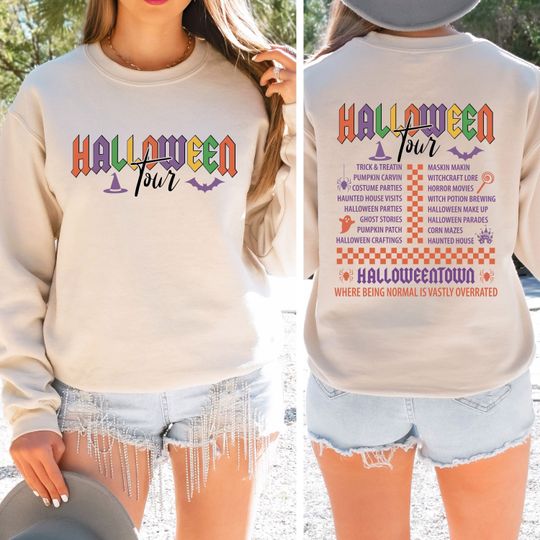 Halloween Tour Sweatshirt, Halloweentown Hoodie, Halloween Witch Long Sleeve