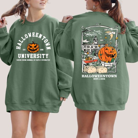 Halloweentown 1998 Back and Front Sweatshirt, Retro Halloween Town Crewneck Sweater
