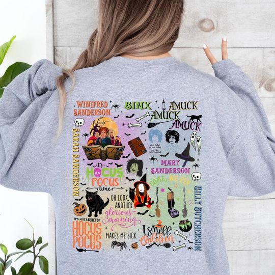 Discover Double-Sided Graphic Halloween Shirt, Spooky Halloween Tee, Halloween Themed Sweater