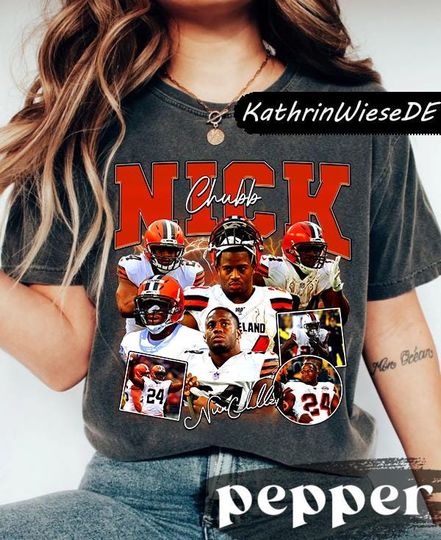 Discover Vintage 90s Graphic Style Nick Chubb T-Shirt, Nick Chubb shirt, Vintage Oversized Sport Tee, Retro American Football Bootleg Gift New Style